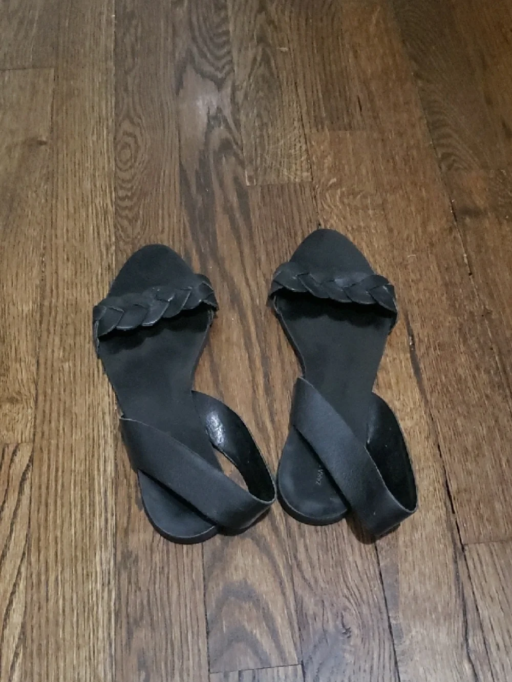 Zara Black Braided Slingback Sandals - Picture 4 of 4